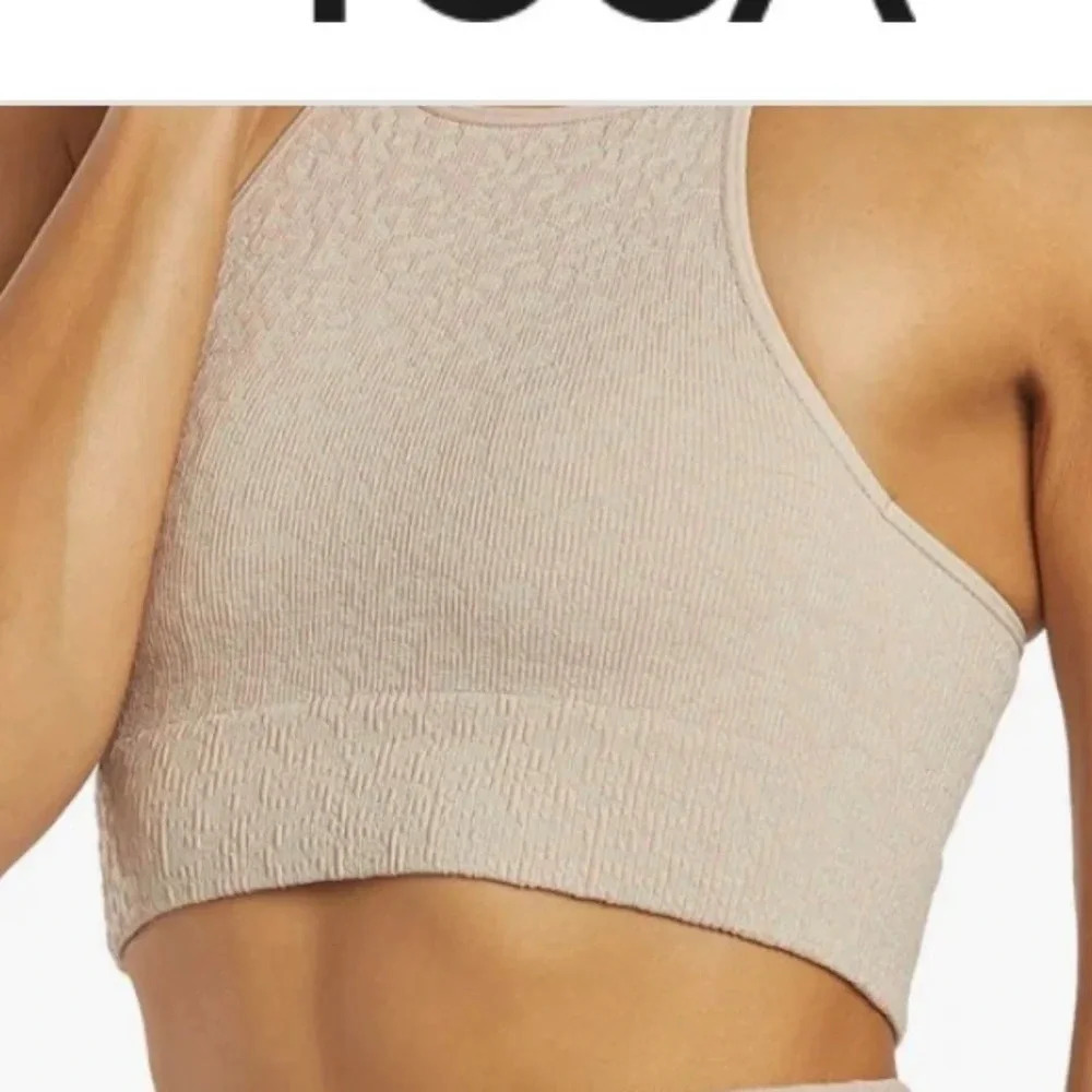 Free PeopleMovement High Neck Black and Grey Leopard Yoga Sports Bra M - Picture 7 of 10